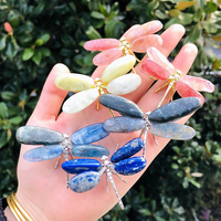 Dropshipping Prix Mini Libellule Rose Quarta Amethyst Handmade Spirit Healing Crystal Carving Crafts For Gift