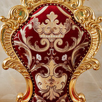 Fauteuil de salon en chêne sculpté de style européen, fauteuil de luxe à dossier haut et accoudoirs de style royal français, chaise d'hôtel luxueuse