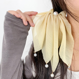 Shily&OS Venta al por Mayor de Lazos para el Cabello con Perlas, Lazos de Satén de Colores, Scrunchies para Mujer, Elegantes Coleteros Elásticos Estilo Francés - Product Image 4