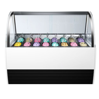 Lemari Pendingin Es Krim Gelato Komersial Bersertifikasi CE Desain Baru Pendinginan Kipas
