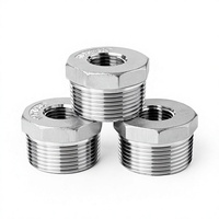 Raccord réducteur droit en acier inoxydable 304, filetage interne/extérieur, 1 pouce, connexion femelle à tête hexagonale à 2 points
