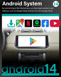 Android 14 autoradio per Land Rover Range Rover <span class=keywords><strong>Evoque</strong></span> 2012-2019 Auto Auto senza fili Carplay Auto di navigazione automatica lettore multimediale GPS - Product Image 5