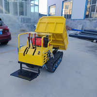Mini-dumper sur chenilles hydraulique pour le transport de ciment et de béton, idéal pour la construction, l'agriculture et l'exploitation minière - En promotion