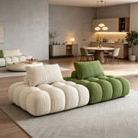 Canapé en tissu, style Tofu Block, crème française, design familial créatif, module modulable, combinaison carrée, pour appartement et hôtel, une place