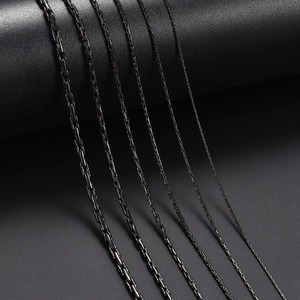 Chaîne fine en acier inoxydable noir de 0,6/0,8/1/1,2/1,8/2,3 mm, collier pour femme et homme, cadeau de fête, bijoux - Product Image 2