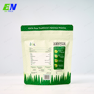 Pochette debout refermable personnalisée avec fermeture à glissière en aluminium pour poudre de matcha Uji de 30g sac en mylar de poudre de protéine super alimentaire naturelle - Product Image 4