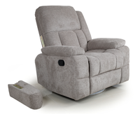 Fauteuil inclinable manuel en tissu, pivotant, avec porte-gobelet, pour salon et mobilier de maison