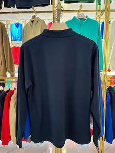 100% コットン長袖メンズポロシャツカスタムロゴ印刷刺繍無地ワーク長袖ポロシャツメンズ - Product Image 3