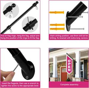 Bandera Abierta Vintage de Doble Cara, de Tres Capas, para Exteriores, Letrero Comercial para Publicidad en Tiendas, Solo Bandera, Sin Mástil Incluido - Product Image 3