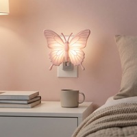 Veilleuse LED Papillon Mignonne OEM Direct Usine, Rotative à 360°, Lumière Douce et Chaude, Décoration de Chambre pour Enfants, Cadeau, Vente en Gros