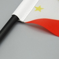 Ornements de mini-drapeaux nationaux personnalisables Philippines, drapeaux de bureau et de négociation avec base en plastique, fabriqués aux Philippines