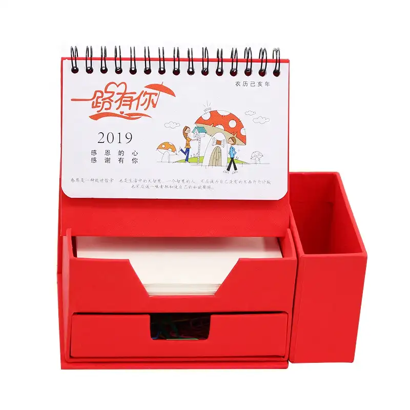 Promotional personalized stand table magnetic advent Calendar with drawers 2021 custom with pen holder
