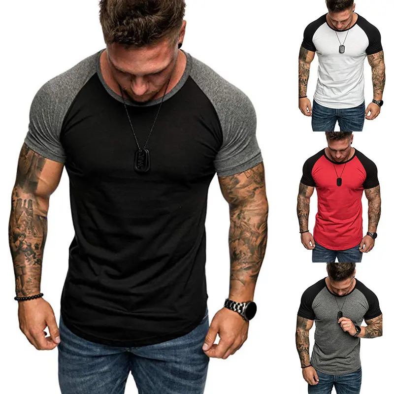 2022 Men'S Summer New Color Matching Sports Loose Casual Fashion Short-Sleeved T-Shirt Men'S T Shirt