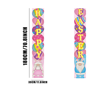 Bannière de Pâques personnalisée en gros, décorations de porte d'entrée par sublimation pour la maison, techniques d'impression numérique pour les fêtes - Product Image 2
