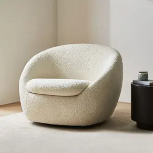 Wohnzimmer Lounge Chair Drehbarer gemütlicher Drehstuhl Round Arm Sofa Chair