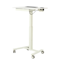 Station de travail mobile pour ordinateur portable en MDF, inclinable et réglable avec vérin à gaz, design pliable