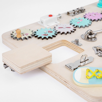 Tablero de Actividades Montessori de Madera, Juguete Sensorial para Desbloquear Habilidades, Tablero Educativo para el Desarrollo de la Inteligencia de Niños Pequeños