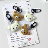 Porte-clés Rilakkuma Ours en Peluche Mignon pour Filles, Décoration de Clés de Voiture, Pendentifs de Sac à Dos, Breloques, Accessoires, Cadeau pour Enfants