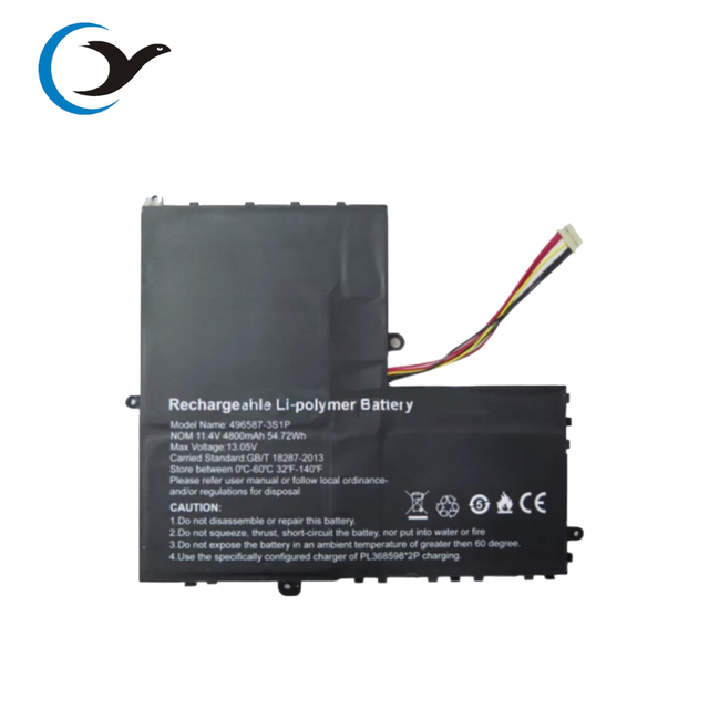 57Wh 496587-3S1P Replacement Laptop Battery for BMAX MaxBook X14 PRO 496587-3S1P 11.4V 5000mAh