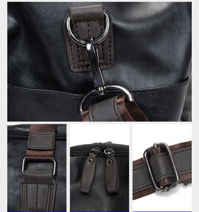 Bolsa de Viaje de Piel Sintética para Hombre 2024 - Negra 42x23x22cm para Viajes al Aire Libre y Gimnasio con Compartimento para Zapatos - Product Image 4