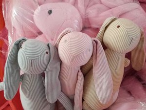 Peluches de Pâques roses, lapin de Pâques rayé, poupée lapin douce, décorations d'<span class=keywords><strong>anniversaire</strong></span>, jouet lapin rose <span class=keywords><strong>beige</strong></span> - Product Image 4