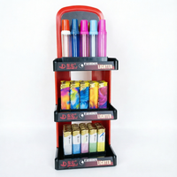 Présentoir à Briquets et Cigarettes Personnalisable 2026 – Support Lumineux Coloré à 3 Niveaux en Acrylique pour Briquets et Cigares – Grande Vente
