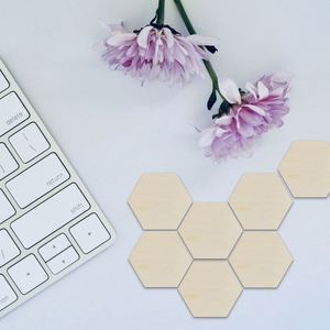Paneles de Madera Ecológicos Sin Acabado, 25 Piezas, Tableros Hexagonales de Madera en Blanco para Pintar, Decoración de Pared - Product Image 4