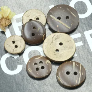 Button Set Manufacturer's Suit Shirt Color Jacket Coconut Buttons Clothing Circular Sewing 4-hole Coffee Opp Bag Engrave Buttons For Clothing