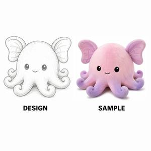Peluche de Pulpo <span class=keywords><strong>Dumbo</strong></span> Personalizado al por Mayor, Juguete de Peluche Suave Rosa con Orejas y Tentáculos Rizados, Fabricante OEM - Product Image 1