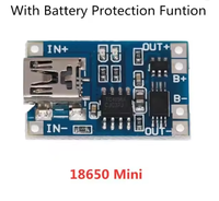 Module de charge de batterie au lithium TP4056 Type-C Micro Mini 5V1A 18650 avec protection, double fonction 1A Li-ion