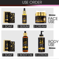 Produit de soin de la peau au curcuma naturel OEM ODM, éclaircissant pour les jointures sombres, éliminant les imperfections, ensemble de soin de la peau à l'or 24 carats pour peaux noires