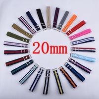 Bracelet de montre en nylon rayé de haute qualité, une seule pièce, multicolores, OEM/ODM, 14 mm, 16 mm, 18 mm, 20 mm, 22 mm