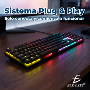 ELE-GATE Wired Mechanical <b>Keyboard</b> 105 Keys RGB Backlight <b>USB</b> Connection - Product Image 3