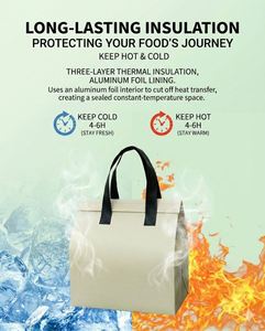 Bolsa Térmica Aislante, No Tejida, Biodegradable, Reciclable, para Llevar Comida, con Aislamiento de Aluminio, para Entrega de Alimentos, con Asa y Logotipo Personalizado - Product Image 6