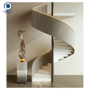 Grande Scala A Chiocciola <span class=keywords><strong>In</strong></span> Acciaio Inox Con Cornice di <span class=keywords><strong>Legno</strong></span> Passi - Product Image 6