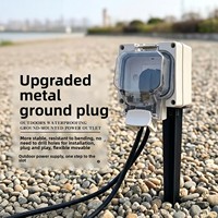 Prise de terre extérieure étanche IP66 en acier inoxydable 20A pour projets de pelouse et de cour, rallonge pour tondeuses à gazon