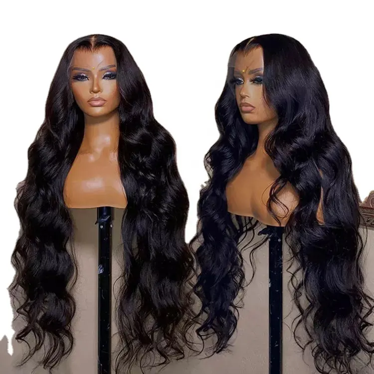 HAVEN HAIR Atacado Raw Virgin onda 40 polegada peruca do corpo do cabelo humano Cabelo Brasileiro Hd Lace Frontal Perucas Para As Mulheres Negras