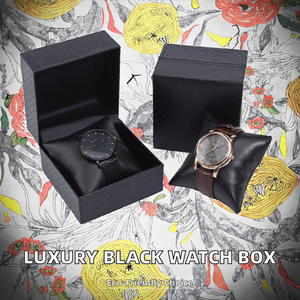 Caja de Regalo de Lujo Personalizada para Relojes, de Cuero Negro Ecológico, Hecha con Materiales Reciclados, Estuche de Almacenamiento, Caja de Exhibición, Venta al Por Mayor, Portátil - Product Image 2