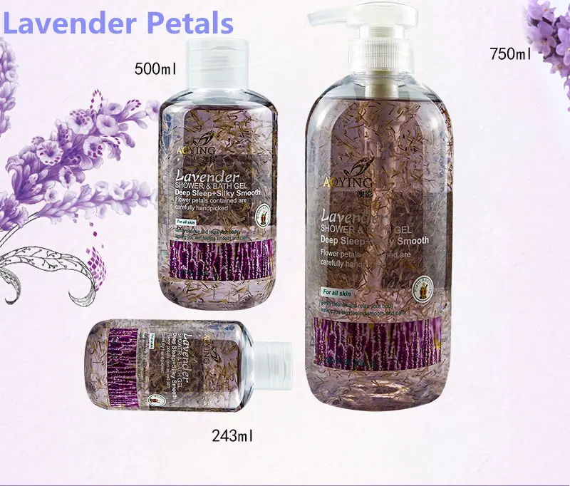 Etiqueta privada lavanda perfume sulfate-free chuveiro gel hidratante para todas as pele 750ml