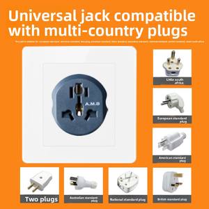 Preto Europeu Multifuncional 10A16A Two-Round <span class=keywords><strong>Plug</strong></span> alemão padrão plástico de dois furos Viagem Tomada Conversão <span class=keywords><strong>Plug</strong></span> - Product Image 2