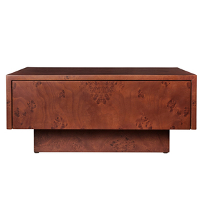 Indoor Home Modern Tea Table Mappa Burl Wood Center Square Living Room Coffee Home Decor Coffee Table With Storage Drawer - Product Image 2