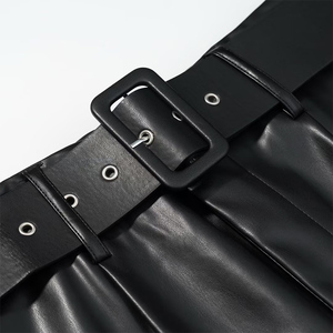 ZATRHMBM Autunno/Inverno 2026 Nuovi <span class=keywords><strong>Pantaloni</strong></span> alla Moda in <span class=keywords><strong>Ecopelle</strong></span> Foderati in Pile con Stile Retrò e Cintura - Product Image 3