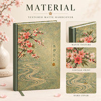 Carnet à couverture rigide personnalisé A5, journal à fleurs de cerisier, style japonais vintage, ligné, carnet personnalisé pour cadeaux