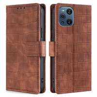 Casing Flip Dompet Kulit Pu Magnetis Pola Buaya untuk Oppo Find X3 Pro Reno 7 Slot Kartu Casing Kickstand untuk OPPO Realme C35