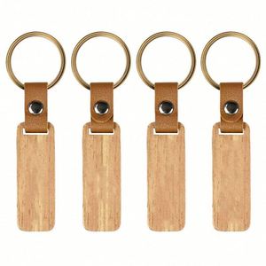Porte-clés en bois vierges pour le bricolage, pendentifs rustiques en bois pour la personnalisation de porte-clés, étiquettes, sacs, promotion, cadeaux - Product Image 4