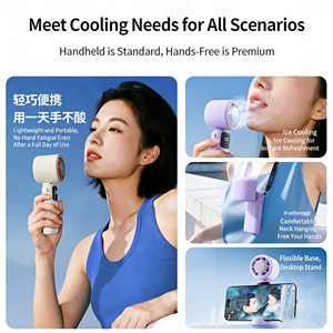 Rechargeable Portable Handheld 100-Step Stepless Speed Semiconductor Ice Cooling <b>Mini</b> <b>Fan</b> With Digital Display - Product Image 6