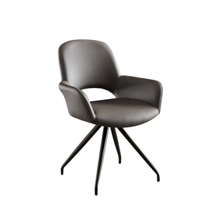 Chaise <span class=keywords><strong>de</strong></span> <span class=keywords><strong>salle</strong></span> à manger pivotante moderne <span class=keywords><strong>de</strong></span> luxe à 360° en cuir PU avec pieds en métal noir, dossier confortable, pour la maison, le bureau ou la <span class=keywords><strong>salle</strong></span> <span class=keywords><strong>de</strong></span> conférence CJ-251E - Product Image 3