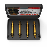 KAFUWELL RT3410 Kit d'extracteurs de vis endommagées à double tête, 4 pièces, plaqué titane, pour vis, écrous et boulons à tête abîmée