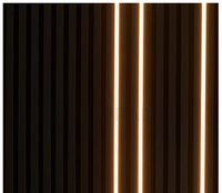 Bande lumineuse LED moderne, écologique, ignifuge, panneau acoustique décoratif mural intérieur en bois pour une insonorisation élégante