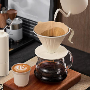 Cafetera de Goteo de Acero Inoxidable, Filtro Cónico en Forma de V Reutilizable, Accesorio de Preparación de Café de Goteo Lento con Mango para el Hogar o Cafetería - Product Image 3